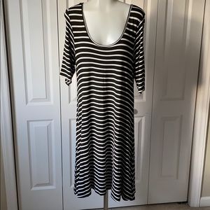 Black and white striped dress